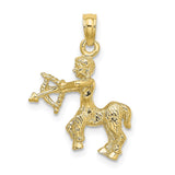 10K 3-D Sagittarius Zodiac Pendant-WBC-10C3151