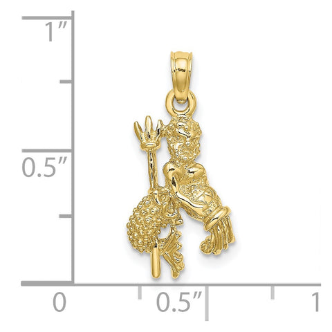 10K 3-D Aquarius Zodiac Pendant-WBC-10C3153