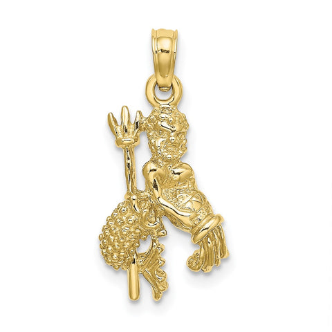 10K 3-D Aquarius Zodiac Pendant-WBC-10C3153