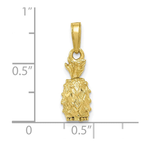10k 3-D Pineapple Pendant-WBC-10C3204