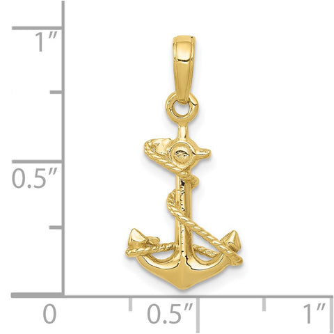10k 3-D Anchor with Rope Pendant-WBC-10C3343