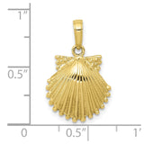 10k Scallop Shell Pendant-WBC-10C3375
