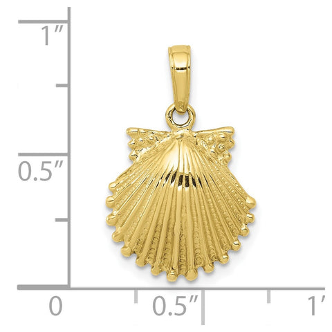 10k Scallop Shell Pendant-WBC-10C3375