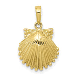 10k Scallop Shell Pendant-WBC-10C3375