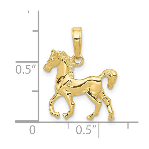 10k Standing Horse Pendant-WBC-10C3504