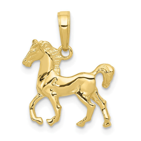 10k Standing Horse Pendant-WBC-10C3504