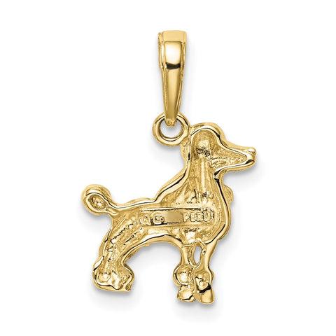 10K Poodle Dog Pendant-WBC-10C3515