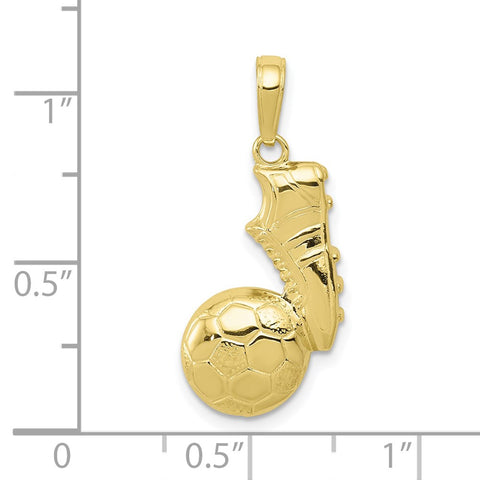 10K Soccer Ball and Shoe Pendant-WBC-10C3761