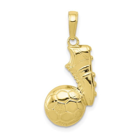 10K Soccer Ball and Shoe Pendant-WBC-10C3761