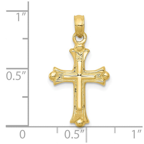 10k Budded Cross Charm-WBC-10C3827