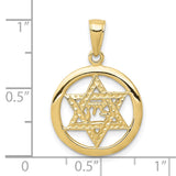 10k Jewish Chi in Star of David Pendant-WBC-10C3986