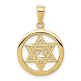 10k Jewish Chi in Star of David Pendant-WBC-10C3986