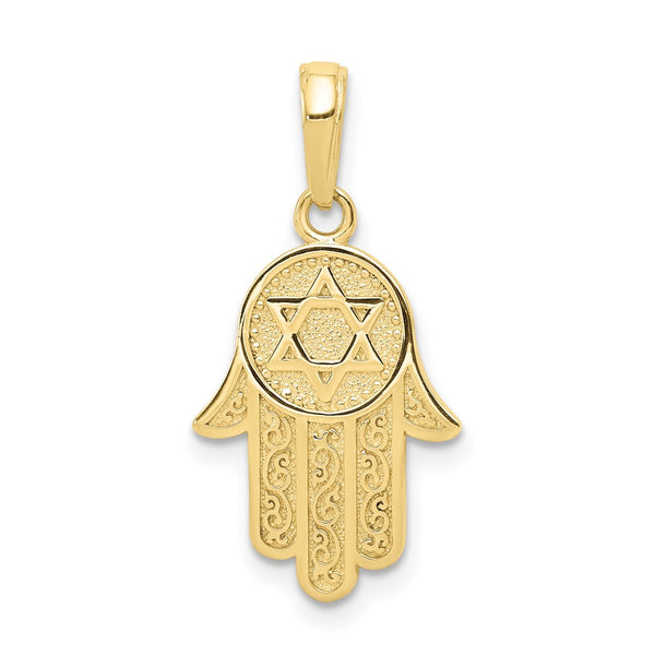 10K Hamsa W/Star Of David Pendant-WBC-10C3993