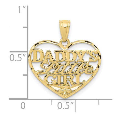 10k D/C Daddys Little Girl Heart Pendant-WBC-10C4027