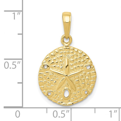 10K Sand Dollar Pendant-WBC-10C4048
