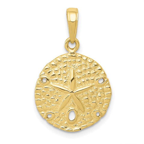 10K Sand Dollar Pendant-WBC-10C4048