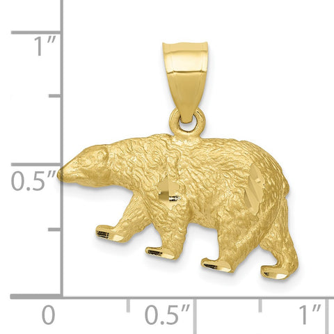 10K Diamond-cut Bear Pendant-WBC-10C4061