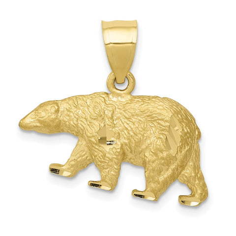 10K Diamond-cut Bear Pendant-WBC-10C4061