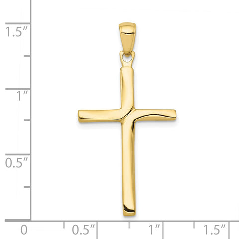 10K Satin Finish Accent Stick Cross Pendant-WBC-10C4219