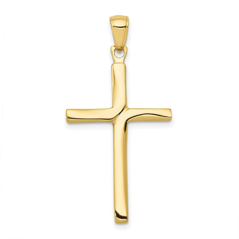 10K Satin Finish Accent Stick Cross Pendant-WBC-10C4219