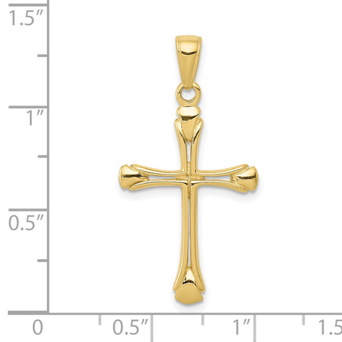 10K Cross with Triangle Tips Pendant-WBC-10C4242