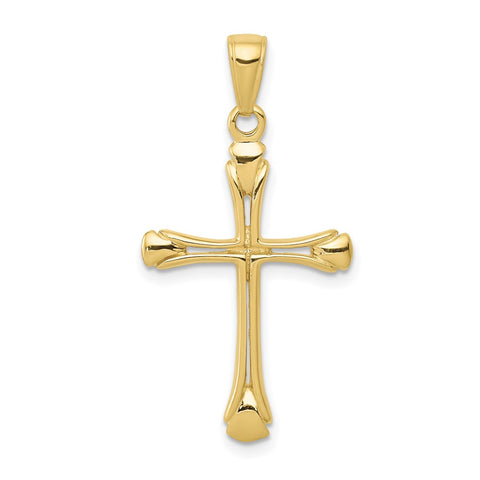 10K Cross with Triangle Tips Pendant-WBC-10C4242