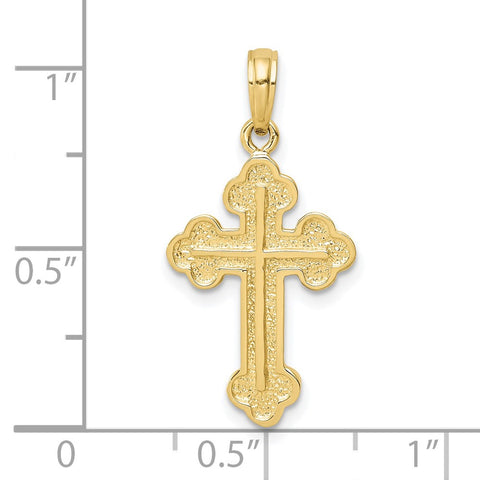 10K Budded Cross Pendant-WBC-10C4277