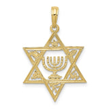 10K Star of David w/Menorah Pendant-WBC-10C4452