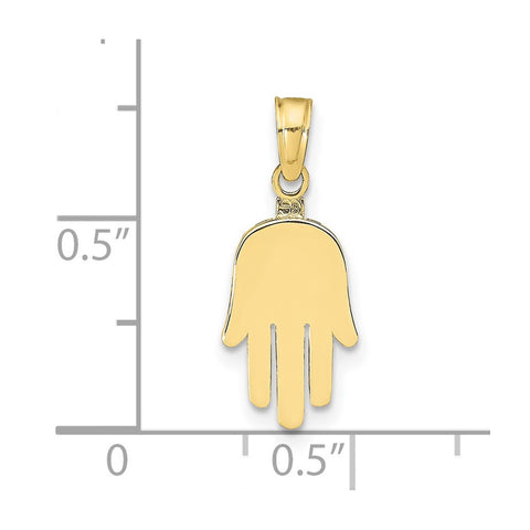 10K Large Solid Hamsa Pendant-WBC-10C4469