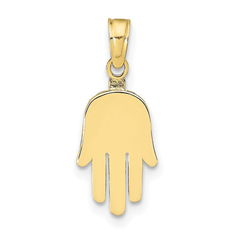 10K Large Solid Hamsa Pendant-WBC-10C4469