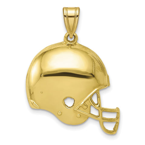 10k Polished Football Helmet Pendant-WBC-10C4534