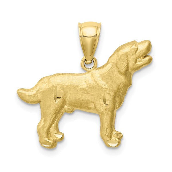10K Diamond-cut Labrador Retriever Pendant-WBC-10C4736