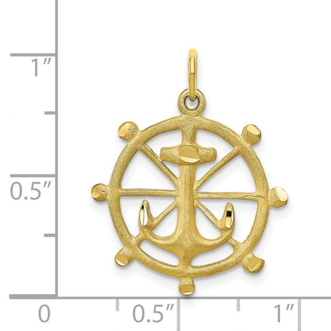 10k Anchor in a Wheel Charm-WBC-10C562