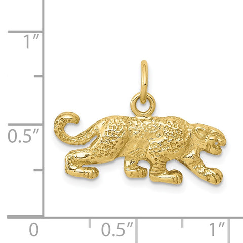 10k Solid Satin Small Leopard Charm-WBC-10C590