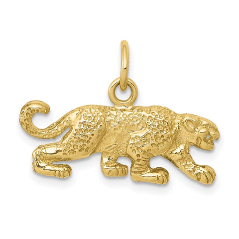 10k Solid Satin Small Leopard Charm-WBC-10C590