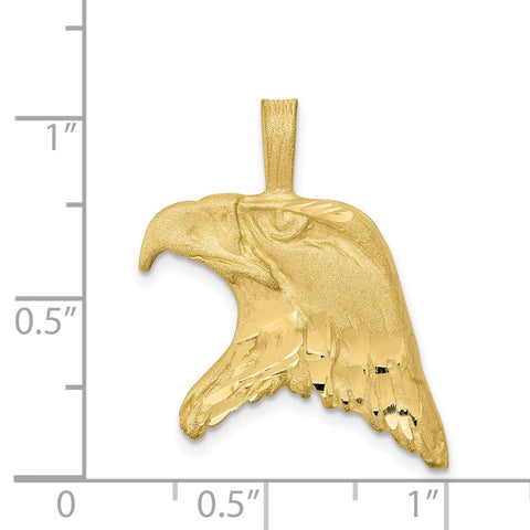 10k Solid Diamond-cut Eagle Head Charm-WBC-10C617