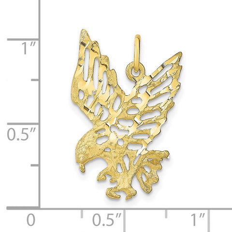 10k Solid Diamond-cut Eagle Charm-WBC-10C622