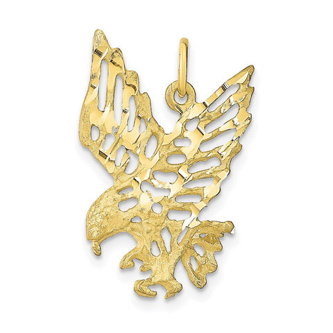 10k Solid Diamond-cut Eagle Charm-WBC-10C622