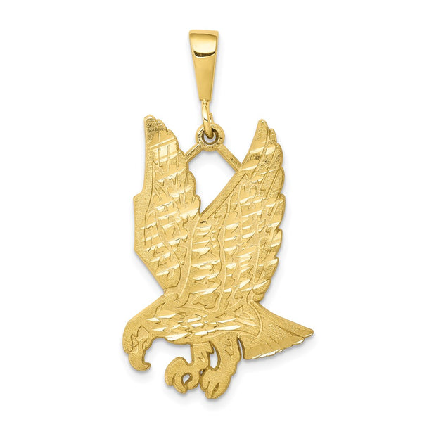 10k Solid Diamond-cut Eagle Charm-WBC-10C624