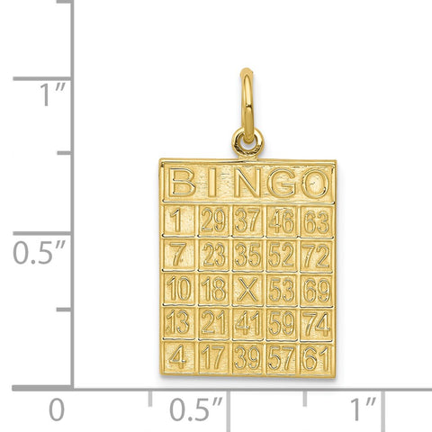 10k Solid Bingo Card Charm-WBC-10C728