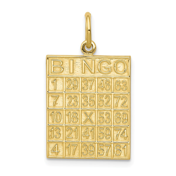 10k Solid Bingo Card Charm-WBC-10C728