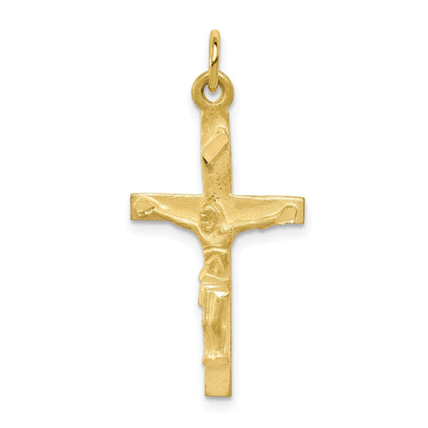 10k Solid Polished Crucifix Pendant-WBC-10C80