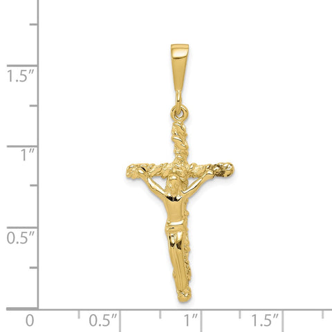 10k Solid Polished Crucifix Pendant-WBC-10C81