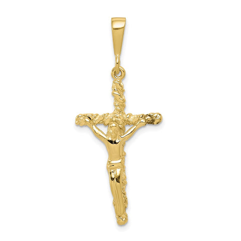 10k Solid Polished Crucifix Pendant-WBC-10C81