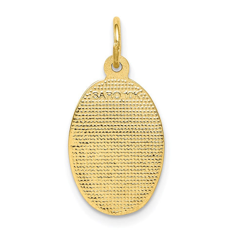 10k Solid Satin Polished St. Christopher Pendant-WBC-10C85