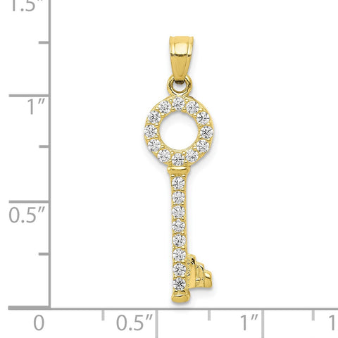10k CZ Key Pendant-WBC-10C906