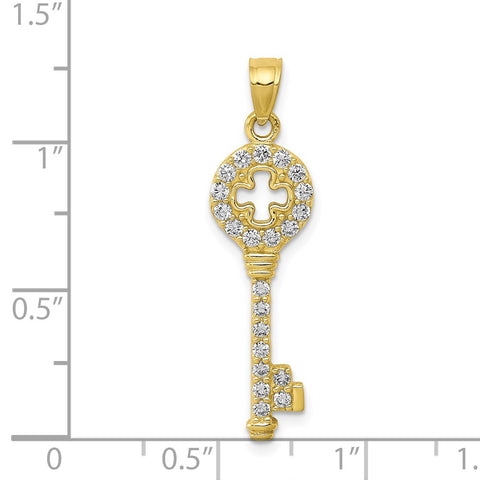 10k CZ Key Pendant-WBC-10C907