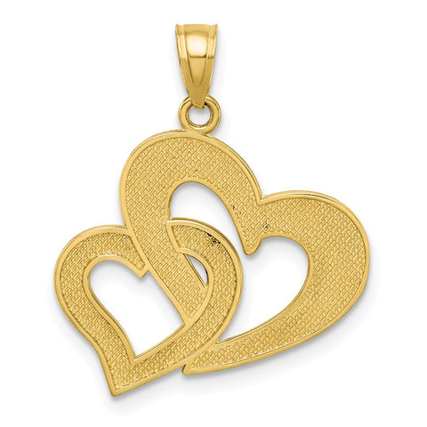 10K w/Rhodium Double Heart Pendant-WBC-10C934