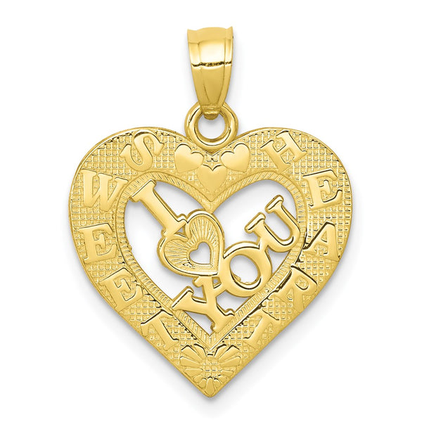 10K I LOVE YOU Heart Charm-WBC-10C957