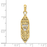 10k & Rhoduim Mezuzah w/shin Charm-WBC-10CG39